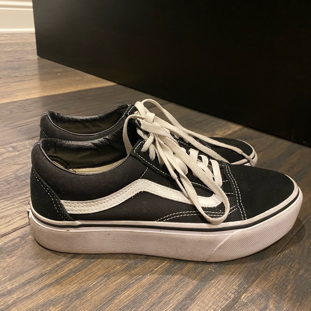 Vans Black Low Top Platforms